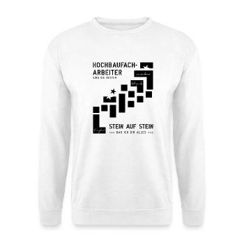 Hochbaufacharbeiter Maurer - Unisex Pullover - Weiß - Vorne - Alina (178cm) & Michal (187cm)