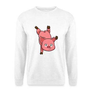 Pig Handstand - Unisex Pullover - Weiß - Vorne - Alina (178cm) & Michal (187cm)