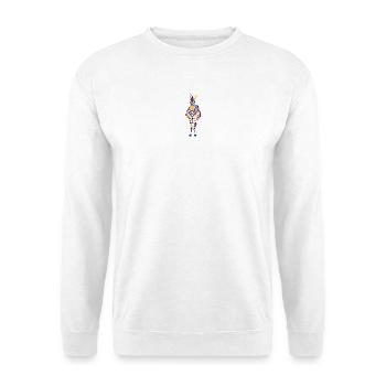 Zebra bunt 3-farbig - Unisex Pullover - Weiß - Vorne - Alina (178cm) & Michal (187cm)
