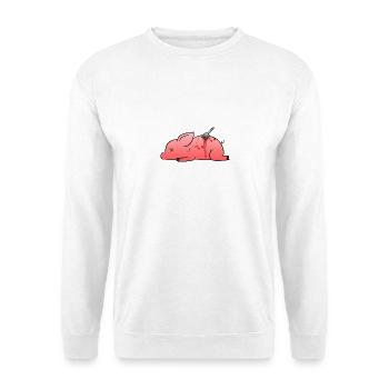 Dead Pig - Unisex Pullover - Weiß - Vorne - Alina (178cm) & Michal (187cm)