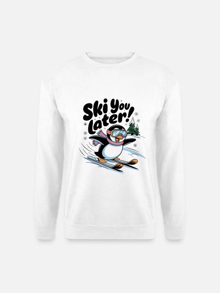 Skifahren Sie später - Unisex Pullover - Weiß