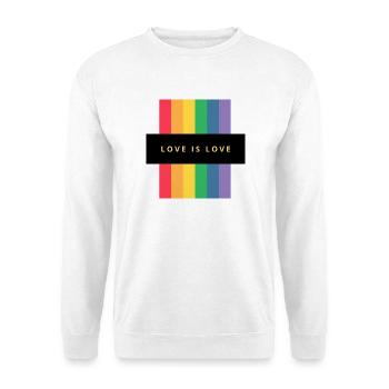 Liebe in allen Farben! LGBTQ+ - Unisex Pullover - Weiß - Vorne - Alina (178cm) & Michal (187cm)