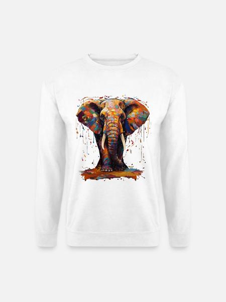 Elephant farbenfroh - Unisex Pullover - Weiß