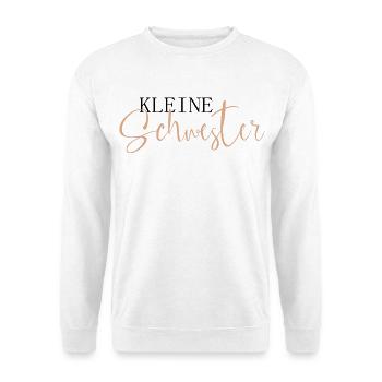Kleine Schwester - Unisex Pullover - Weiß - Vorne - Alina (178cm) & Michal (187cm)