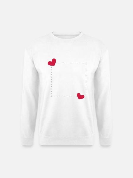 Herz Rahmen Ornament Linie Dekoration - Unisex Pullover - Weiß