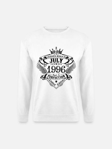 1996 Juli 1996 Geburtstag Juli 1996 - Unisex Pullover - Weiß