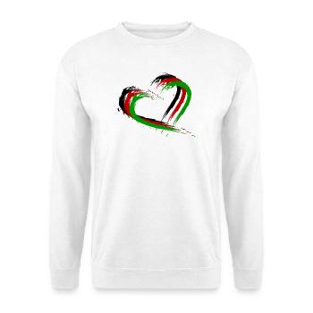 Herz Bürste Afghanistan Flagge Fahne Neu - Unisex Pullover - Weiß - Vorne - Alina (178cm) & Michal (187cm)