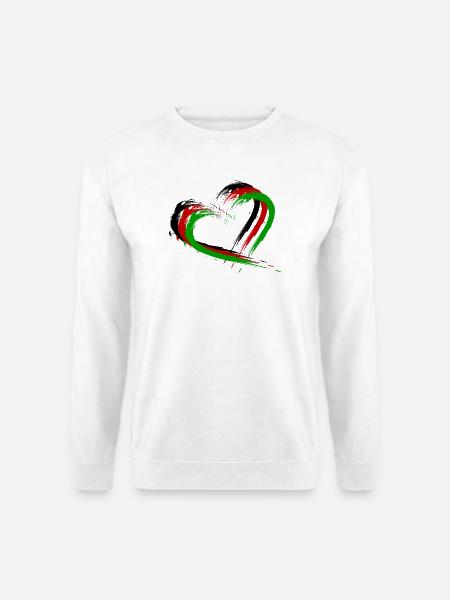Herz Bürste Afghanistan Flagge Fahne Neu - Unisex Pullover - Weiß
