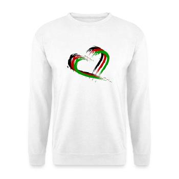 Herz Bürste Afghanistan Flagge Fahne Neu - Unisex Pullover - Weiß - Vorne - Alina (178cm) & Michal (187cm)