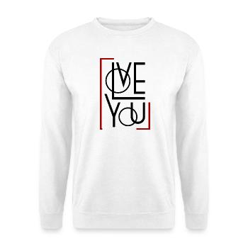 Love you I love you - Unisex Pullover - Weiß - Vorne - Alina (178cm) & Michal (187cm)