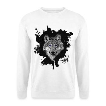 Blaue Augen - Unisex Pullover - Weiß - Vorne - Alina (178cm) & Michal (187cm)
