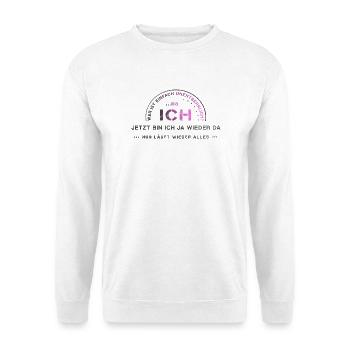 Ich Egoist Selbstliebe - Unisex Pullover - Weiß - Vorne - Alina (178cm) & Michal (187cm)
