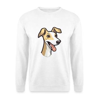 Whippet Hund Rasse Aquarell Karikatur Kawaii Clipar - Unisex Pullover - Weiß - Vorne - Alina (178cm) & Michal (187cm)