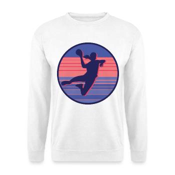 Handball Spieler Handballerin Handballspielerin - Unisex Pullover - Weiß - Vorne - Alina (178cm) & Michal (187cm)
