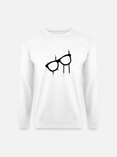 Schwarze Sonnenbrille mit Regentropfen - Unisex Pullover - Weiß