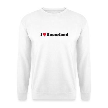 I Love Sauerland - Unisex Pullover - Weiß - Vorne - Alina (178cm) & Michal (187cm)