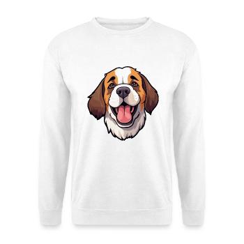 Bernhardiner Hunderasse Aquarell Karikatur Kawaii Cli - Unisex Pullover - Weiß - Vorne - Alina (178cm) & Michal (187cm)