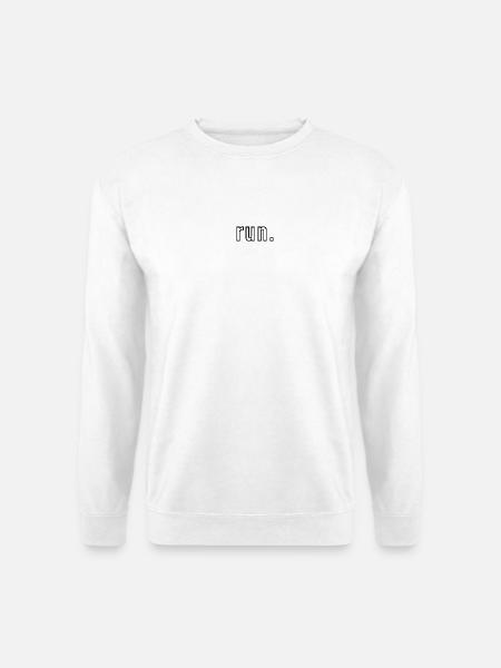 Run Minimal Typografie - Unisex Pullover - Weiß