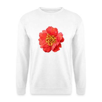 rote Blume Rose - Unisex Pullover - Weiß - Vorne - Alina (178cm) & Michal (187cm)