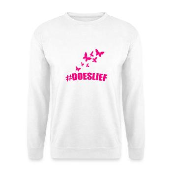 doeslief all in pink with heaps of butterflies - Unisex Sweatshirt - white - Front