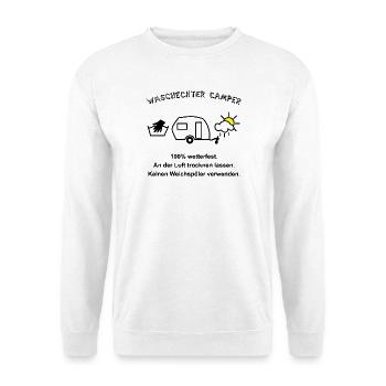waschechter camper wohnwagen - Unisex Pullover - Weiß - Vorne - Alina (178cm) & Michal (187cm)