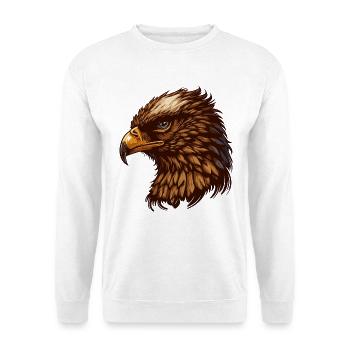 Imperial Eagle Head Cartoon Illustration - Unisex Pullover - Weiß - Vorne - Alina (178cm) & Michal (187cm)