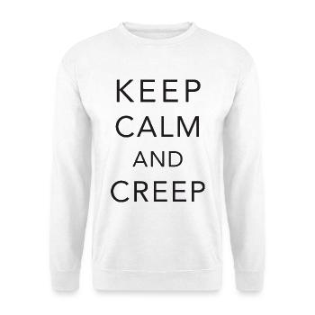 Keep calm and creep - Unisex Pullover - Weiß - Vorne - Alina (178cm) & Michal (187cm)