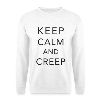 Keep calm and creep - Unisex Pullover - Weiß - Vorne - Alina (178cm) & Michal (187cm)