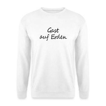 Gast auf Erden - Unisex Pullover - Weiß - Vorne - Alina (178cm) & Michal (187cm)