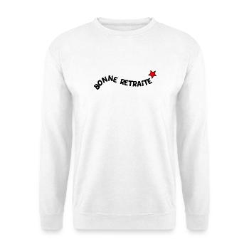 - RUHESTAND. GUTER RUHESTAND. FROHER RUHESTAND - Unisex Pullover - Weiß - Vorne - Alina (178cm) & Michal (187cm)