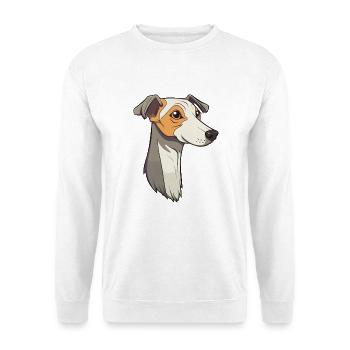 Englischer Whippet Hund Rasse Cartoon Kawaii Illustrat - Unisex Pullover - Weiß - Vorne - Alina (178cm) & Michal (187cm)