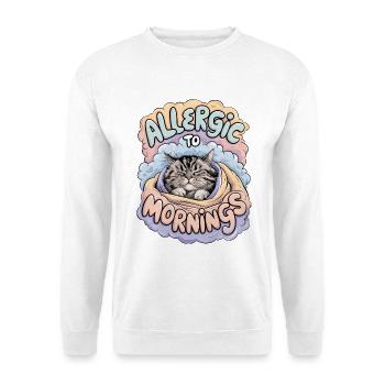 Allergisch gegen den Morgen - Unisex Pullover - Weiß - Vorne - Alina (178cm) & Michal (187cm)
