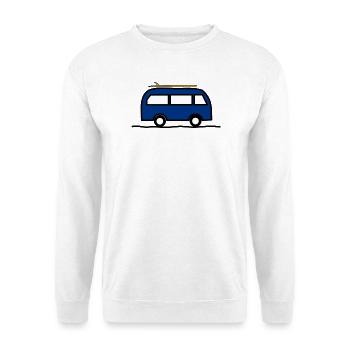VAN. SURFEN. LEBEN SIE DEN URLAUB. FERIEN. - Unisex Pullover - Weiß - Vorne - Alina (178cm) & Michal (187cm)