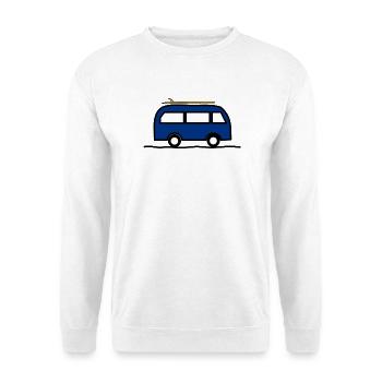 VAN. SURFEN. LEBEN SIE DEN URLAUB. FERIEN. - Unisex Pullover - Weiß - Vorne - Alina (178cm) & Michal (187cm)