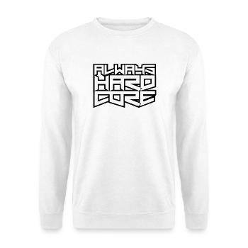 Always Hardcore - Unisex Pullover - Weiß - Vorne - Alina (178cm) & Michal (187cm)
