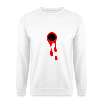 Schüsse und Blut Blutfleck Symbol Schusswunde - Unisex Pullover - Weiß - Vorne - Alina (178cm) & Michal (187cm)