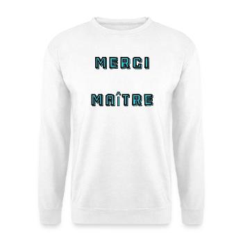 MEISTER. VIELEN DANK. DANKE, MEISTER. MEISTER. MEISTER-GESCHENK - Unisex Pullover - Weiß - Vorne - Alina (178cm) & Michal (187cm)