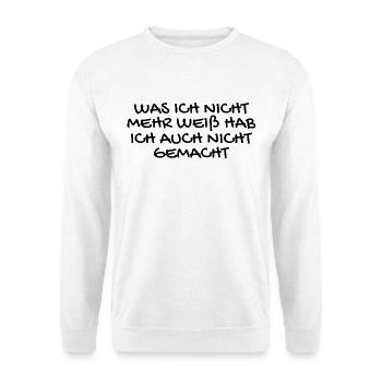 Party Sprüche Feiern Saufen Spruch Geschenk - Unisex Pullover - Weiß - Vorne - Alina (178cm) & Michal (187cm)