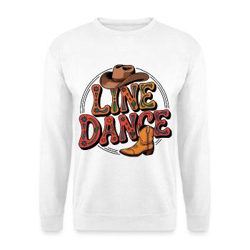 Line Dance mein Hobby - meine Passion - mein Ding - Unisex Pullover - Weiß - Vorne - Alina (178cm) & Michal (187cm)