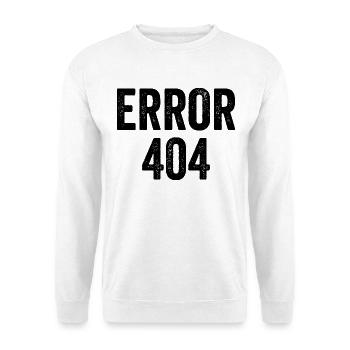 Error 404 - Unisex Pullover - Weiß - Vorne - Alina (178cm) & Michal (187cm)