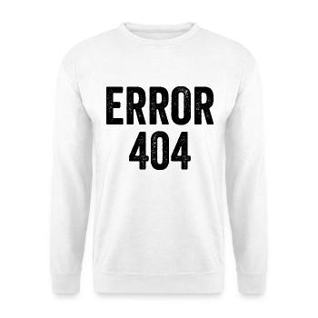 Error 404 - Unisex Pullover - Weiß - Vorne - Alina (178cm) & Michal (187cm)