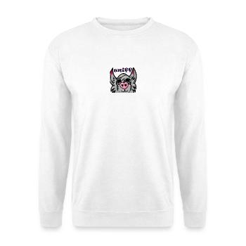 Pelziger Schnüffeln - Unisex Pullover - Weiß - Vorne - Alina (178cm) & Michal (187cm)