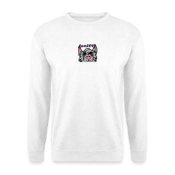 Pelziger Schnüffeln - Unisex Pullover - Weiß - Vorne - Alina (178cm) & Michal (187cm)