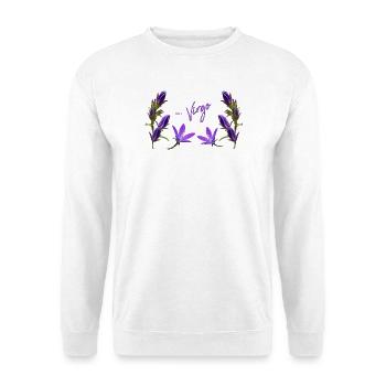 Jungfrau Sternzeichen Jungfrau Glockenblume - Unisex Pullover - Weiß - Vorne - Alina (178cm) & Michal (187cm)