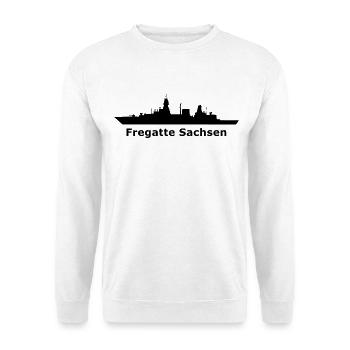 Fregatte Sachsen (Black-Design) - Unisex Pullover - Weiß - Vorne - Alina (178cm) & Michal (187cm)