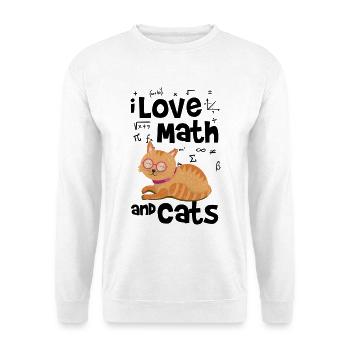 Mathe und Katzen - Unisex Pullover - Weiß - Vorne - Alina (178cm) & Michal (187cm)