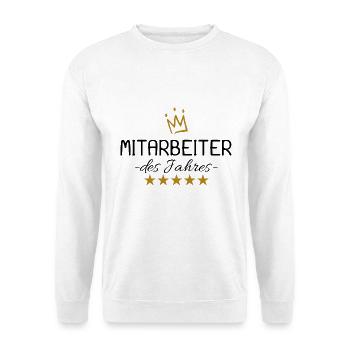 Mitarbeiter des Jahres - Unisex Pullover - Weiß - Vorne - Alina (178cm) & Michal (187cm)