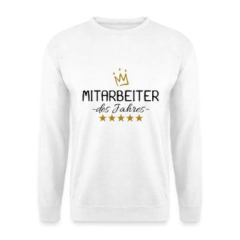 Mitarbeiter des Jahres - Unisex Pullover - Weiß - Vorne - Alina (178cm) & Michal (187cm)