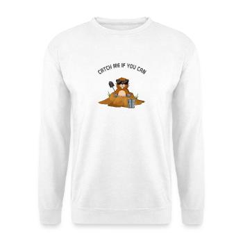 Maulwurf, Garten, catch me if you can - Unisex Pullover - Weiß - Vorne - Alina (178cm) & Michal (187cm)