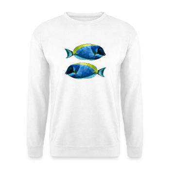 Meeresfisch Bunter Fisch Dori Korallenfisch Korall - Unisex Pullover - Weiß - Vorne - Alina (178cm) & Michal (187cm)